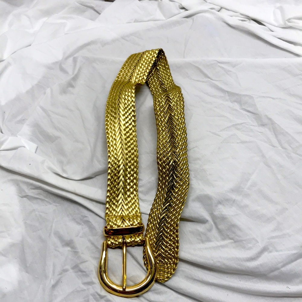 Vintage The Ritz Gold Woven Belt Size Small